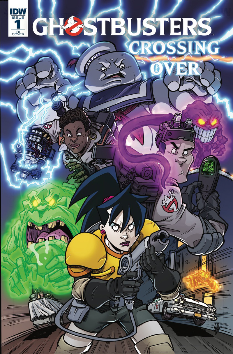 Ghostbusters: Crossing Over #1 Retailer Incentive Cover by Tim Lattie.